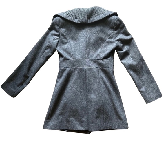 Moda International Wool Blend Gray Peacoat Size 0 GUC - Picture 2 of 6